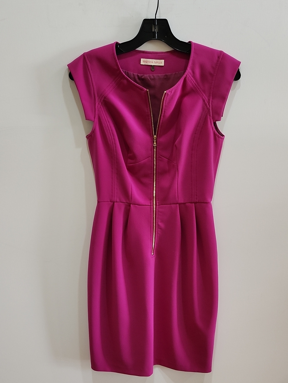 Rebecca Taylor Fuchsia Sheath Dress with Gold Zip